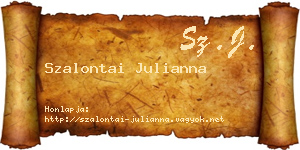 Szalontai Julianna névjegykártya